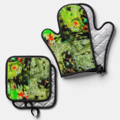 Oven Mitt und Pot Holder Ofenhandschuh & Topflappen-Set (Vorderseite/Rückseite)