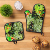 Oven Mitt und Pot Holder Ofenhandschuh & Topflappen-Set (Oben Unten)