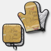 Oven Mitt und Pot Holder Ofenhandschuh & Topflappen-Set (Vorderseite/Rückseite)