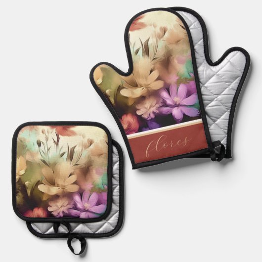 Oven Mitt und Pot Holder Ofenhandschuh & Topflappen-Set (Vorderseite/Rückseite)