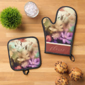 Oven Mitt und Pot Holder Ofenhandschuh & Topflappen-Set (Oben Unten)