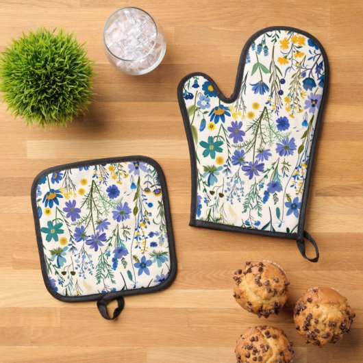 Oven Mitt und Pot Holder Ofenhandschuh & Topflappen-Set (Oben Unten)