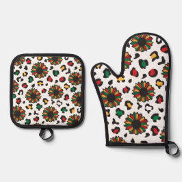Oven Mitt und Pot Holder Ofenhandschuh & Topflappen-Set