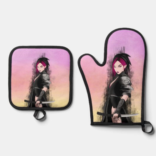 Oven Mitt und Pot Holder Ofenhandschuh & Topflappen-Set (Vorderseite)
