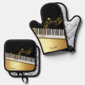 Oven Mitt und Pot Holder Ofenhandschuh & Topflappen-Set (Vorderseite/Rückseite)