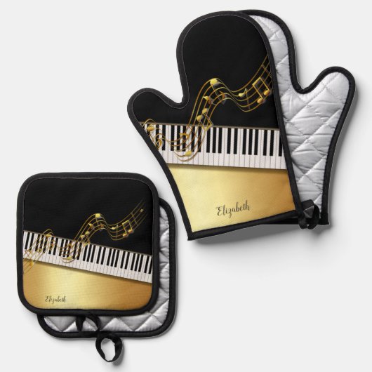 Oven Mitt und Pot Holder Ofenhandschuh & Topflappen-Set (Vorderseite/Rückseite)