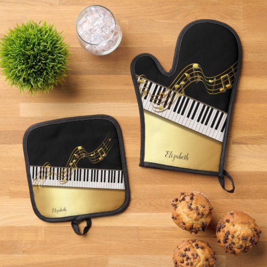 Oven Mitt und Pot Holder Ofenhandschuh & Topflappen-Set (Oben Unten)