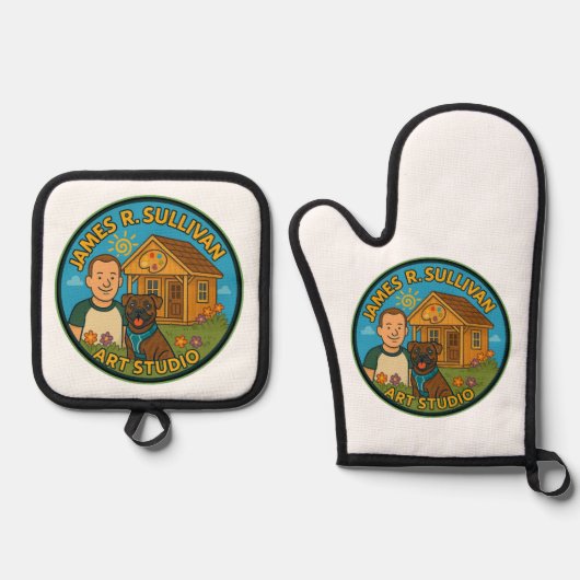 Oven Mitt und Pot Holder Ofenhandschuh & Topflappen-Set (Vorderseite)