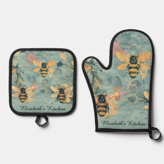 Oven Mitt und Pot Holder Ofenhandschuh & Topflappen-Set (Vorderseite)