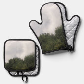 Oven Mitt und Pot Holder Ofenhandschuh & Topflappen-Set (Vorderseite/Rückseite)