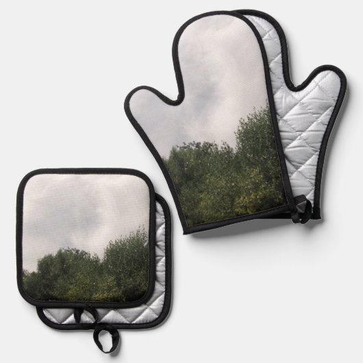 Oven Mitt und Pot Holder Ofenhandschuh & Topflappen-Set (Vorderseite/Rückseite)