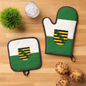 Oven Mitt und Pot Holder Ofenhandschuh & Topflappen-Set (Oben Unten)