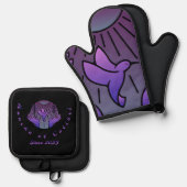 Oven Mitt und Pot Holder Ofenhandschuh & Topflappen-Set (Vorderseite/Rückseite)