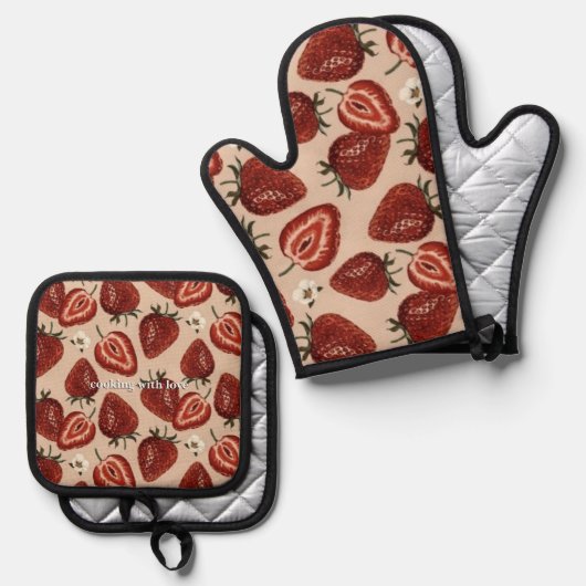 Oven Mitt und Pot Holder Ofenhandschuh & Topflappen-Set (Vorderseite/Rückseite)