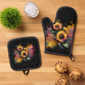 Oven Mitt und Pot Holder Ofenhandschuh & Topflappen-Set (Oben Unten)