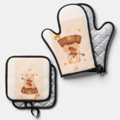 Oven Mitt und Pot Holder Ofenhandschuh & Topflappen-Set (Vorderseite/Rückseite)