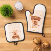 Oven Mitt und Pot Holder Ofenhandschuh & Topflappen-Set (Oben Unten)