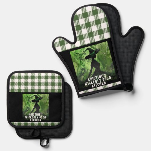 Oven Mitt und Pot Holder Ofenhandschuh & Topflappen-Set (Vorderseite/Rückseite)