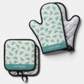 Oven Mitt und Pot Holder Ofenhandschuh & Topflappen-Set (Vorderseite/Rückseite)