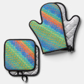 Oven Mitt und Pot Holder Ofenhandschuh & Topflappen-Set (Vorderseite/Rückseite)