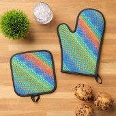 Oven Mitt und Pot Holder Ofenhandschuh & Topflappen-Set (Oben Unten)