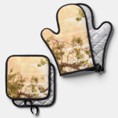 Oven Mitt und Pot Holder Ofenhandschuh & Topflappen-Set (Vorderseite/Rückseite)