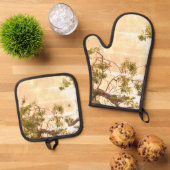 Oven Mitt und Pot Holder Ofenhandschuh & Topflappen-Set (Oben Unten)