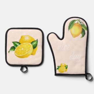 Oven Mitt und Pot Holder Ofenhandschuh & Topflappen-Set