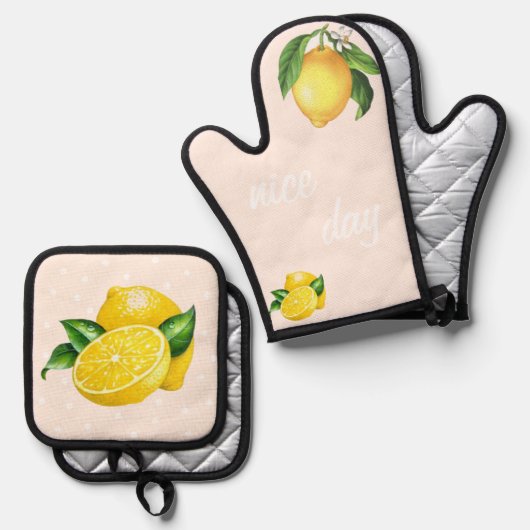 Oven Mitt und Pot Holder Ofenhandschuh & Topflappen-Set (Vorderseite/Rückseite)