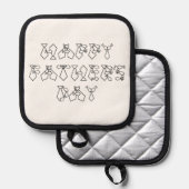 Oven Mitt und Pot Holder Topflappen (Vorderseite/Rückseite)