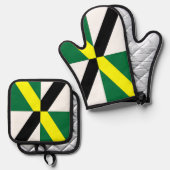 Oven Mitt und Pot Holders mit der Flagge Monterey Ofenhandschuh & Topflappen-Set (Vorderseite/Rückseite)