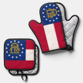Oven Mitt und Pot Holders mit georgischer Flagge, Ofenhandschuh & Topflappen-Set (Vorderseite/Rückseite)