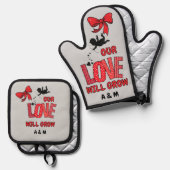 Oven Mitt und Pot Holders O Ofenhandschuh & Topflappen-Set (Vorderseite/Rückseite)