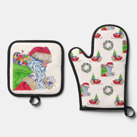 Oven Mitt und Potholder Holiday Ofenhandschuh & Topflappen-Set (Vorderseite)