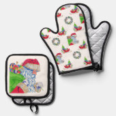 Oven Mitt und Potholder Holiday Ofenhandschuh & Topflappen-Set (Vorderseite/Rückseite)
