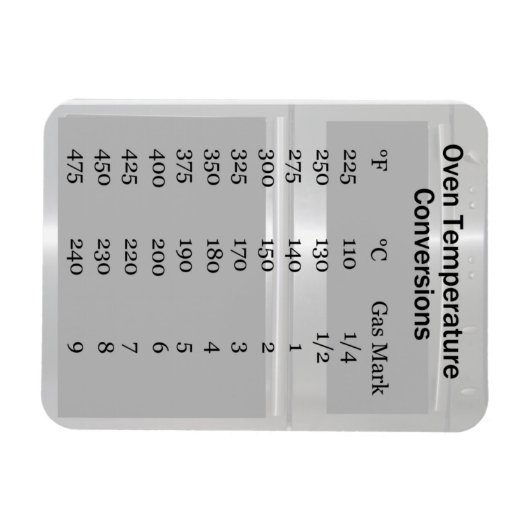 Oven Temperature Conversion Magnet (Horizontal)