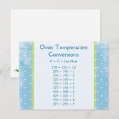 Oven Temperatureinstellungskarte Postkarte (Vorne/Hinten)
