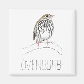 Ovenborb (Ovenbird) Magnet (Vorne)