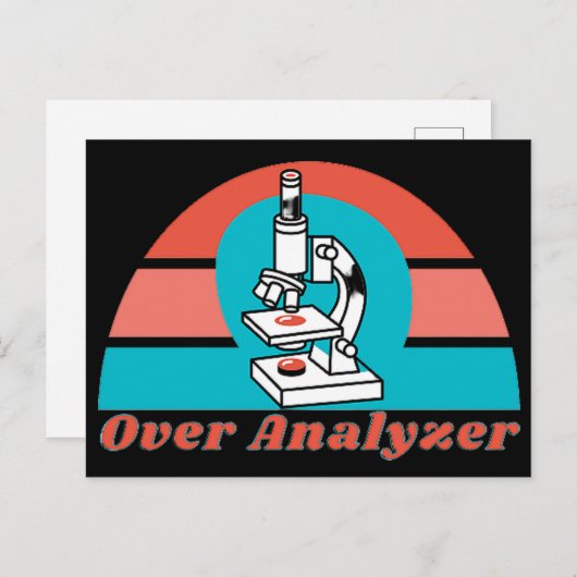 Over Analyzer - Microscopic Labrador Tech Postkarte (Vorne/Hinten)