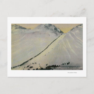 Over Chilkoot Pass During Gold Rush, Alaska Postkarte