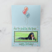 "Over Hill" Basset Hound auf der Geburtskarte Dankeskarte (Innenseite)