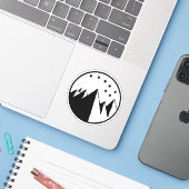 Over Hill Over Dale - B&W Sticker (Laptop mit iPhone)
