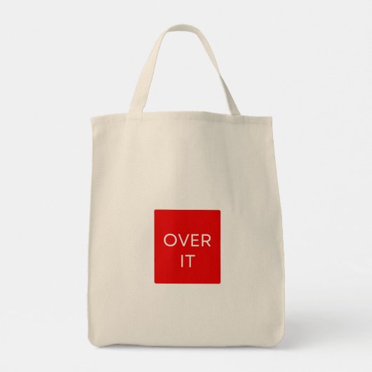 "OVER IT" Statement Graphic Tee Design Tragetasche (Rückseite)