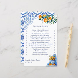 Over oder Under blue talavera Brautparty Games