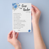 Over oder Under BlueFlowers Brautparty Game Card Flyer (Handgriff)
