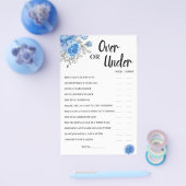 Over oder Under BlueFlowers Brautparty Game Card Flyer (Einzeln)