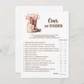 OVER oder UNDER Boost Bubbly Brautparty GAME Einladung (Vorne/Hinten)