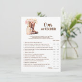 OVER oder UNDER Boost Bubbly Brautparty GAME Einladung (Stehend Vorderseite)