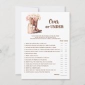 OVER oder UNDER Boost Bubbly Brautparty GAME Einladung (Vorderseite)