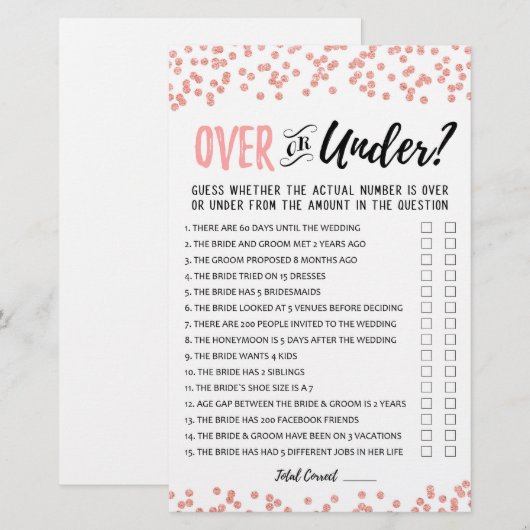 Over oder Under Brautparty oder Hen Party (Vorne/Hinten)